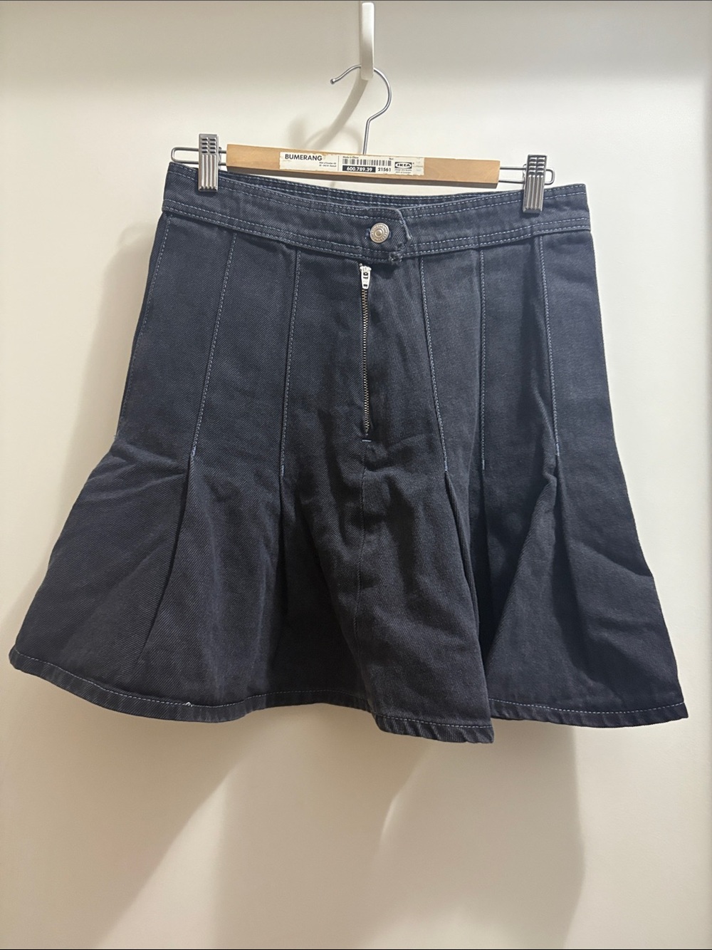 We The Free Black Flared Denim Skort